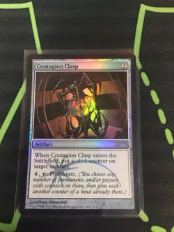 MTG Magic The Gathering Contagion Clasp Foil Promo Artifact Commander - Image 1