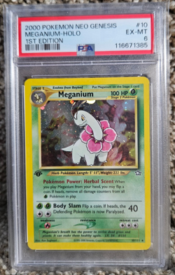 2000 Pokemon Meganium 10 Neo Genesis Holo 1st Edition PSA 6 - Image 1