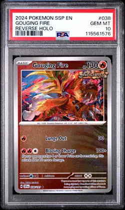 2024 Pokemon SSP EN Gouging Fire Reverse Holo - PSA 10 (Aug 25) - Image 1