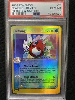 2003 Pokemon Ruby & Sapphire Seaking Reverse Foil 21/109 PSA 10 Gem Mint - Image 1