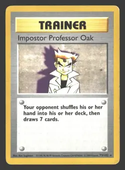 Imposter Professor Oak Base Set #073/102 Shadowless Pokemon Rare - Image 1