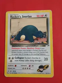 Rocket's Snorlax 33/132 Gym Heros 1999 2000 Pokemon Card - Image 1