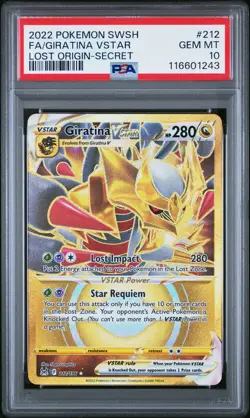 2022 POKEMON SWORD & SHIELD LOST ORIGIN SECRET FULL ART/GIRATINA VSTAR PSA 10 - Image 1