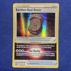Pokemon Card Earthen Seal Stone Holo Trainer 154/195 Silver Tempest - Image 1