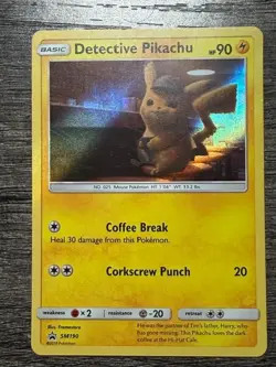 POKEMON CARD HOLO DETECTIVE PIKACHU SM190 PROMO 2019 LP - Image 1