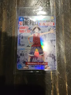 One Piece Monkey D. Luffy US Voyage College Basketball Promo Card Gonzaga SEALED - Image 1