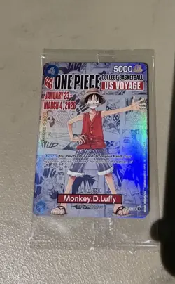 One Piece Gonzaga CCG Monkey D. Luffy Promo Holo Card College Basketball - Image 1