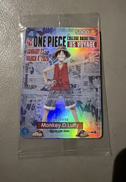 One Piece Gonzaga CCG Monkey D. Luffy Promo Holo Card College Basketball - Image 3