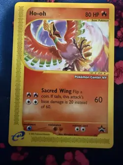Ho-Oh # 52 WOTC Black Star PROMO "Pokemon Center NY" Stamped Card E- Reader NM - Image 1