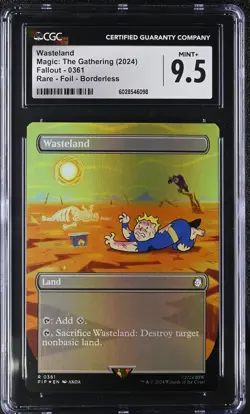 WASTELAND Fallout Borderless Foil Rare CGC 9.5 MTG [Nostalgium] - Image 1