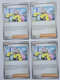 4x Pokemon TCG Iono 080/091 - Scarlet&Violet Paldean Fates Trainer Playset - Image 1