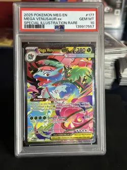 2025 POKEMON MEGA EVOLUTION SIR #177 MEGA VENUSAUR EX PSA 10 GEM MINT - Image 1