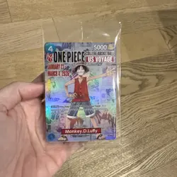 One Piece CCG Monkey D Luffy College Basketball Voyage Promo Card - Image 1