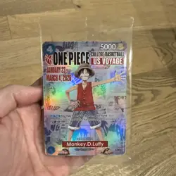 One Piece CCG Monkey D Luffy College Basketball Voyage Promo Card - Image 4