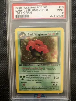 Dark Vileplume 13/82 Team Rocket Holo 1st Edition 200 Pokemon Card PSA 9 MINT - Image 1