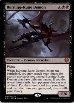 Burning-Rune Demon M Kaldheim 81 NM MTG x1 - Image 1