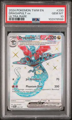 2024 POKEMON TWM EN-TWILIGHT MASQUERADE ULTRA RARE #200 DRAGAPULT EX PSA 10 - Image 1