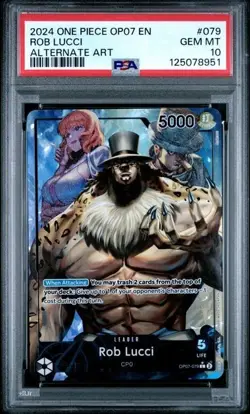 Rob Lucci OP07-079 - One Piece 500 Years In The Future Alt Art - PSA 10 - Image 1