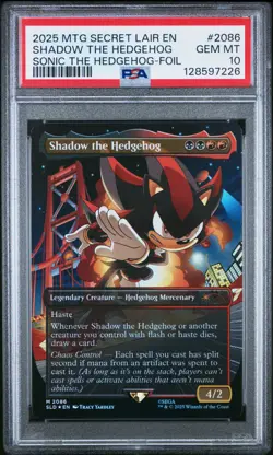 2025 MTG Sonic Secret Lair Drop Shadow the Hedgehog PSA 10 Gem Mint 2086 Foil 💎 - Image 1