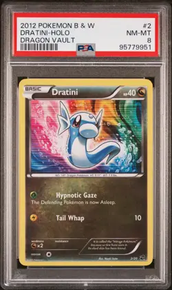 2012 POKEMON B&W DRAGON VAULT #2 DRATINI-HOLO PSA 8 - Image 1
