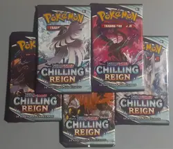5x Pokemon Booster Packs Chilling Reign Full Art Set NEW SEALED FREE SHIPPING - Image 1