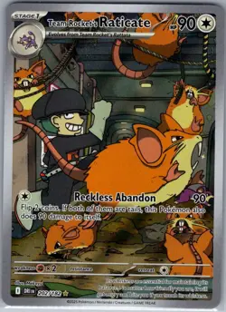 Team Rocket's Raticate 202/182 SV10: Destined Rivals - Pokemon Card - NM - Image 1