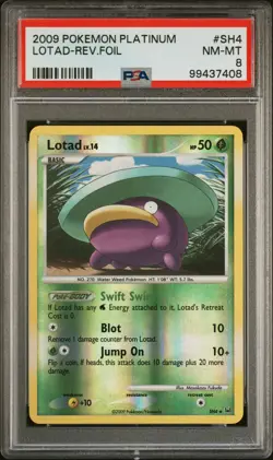 2009 POKEMON PLATINUM SH4 LOTAD-REVERSE FOIL PSA 8 - Image 1