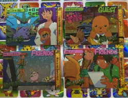 Pokemon Vintage Pocket Monsters Vending HOLO Prism (4x) Stickers 1998 Nintendo - Image 1