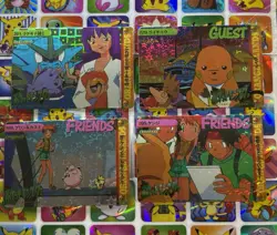 Pokemon Vintage Pocket Monsters Vending HOLO Prism (4x) Stickers 1998 Nintendo - Image 2