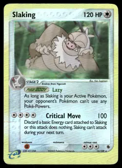Pokemon Cards Slaking 12/109 Ruby & Sapphire Holo Rare MP - Image 1