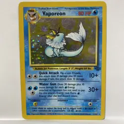 Pokemon TCG Vaporeon Jungle 12/64 Holo Unlimited Holo Rare MP (2) - Image 1