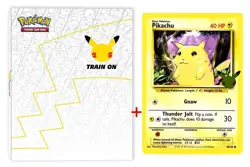 Pokemon Jumbo Celebrations Binder + Pikachu Promo Card Stamped Base Set 58/102 - Image 1