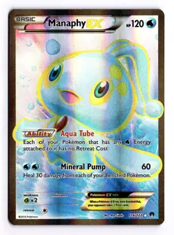 Pokemon TCG Manaphy EX Full Art Holo Ultra Rare Card 116/122 XY Breakpoint C - Image 1