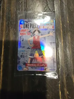 One Piece Monkey D. Luffy US Voyage College Basketball Promo Card Gonzaga SEALED - Image 1