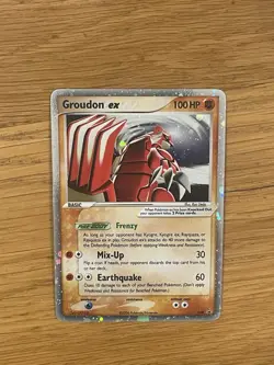 Pokemon TCG Groudon ex EX Crystal Guardians Holo Rare 038/100 EX 100HP Card LP - Image 1