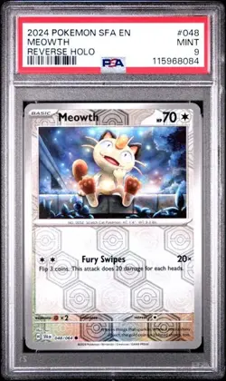2024 Pokemon SFA EN Meowth Reverse Holo PSA 9 MINT #048 - Image 1