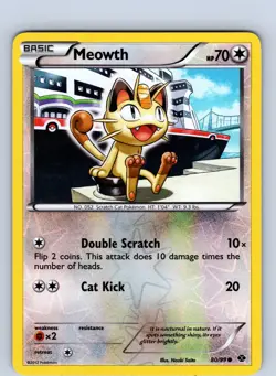 Pokemon tcg: Next Destinies Meowth #80/99 Common,Reverse Holo .VO5 - Image 1