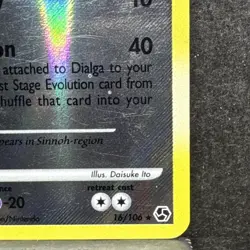Dialga Reverse Foil Pokemon Diamond & Pearl Great Encounters #16 2008 Light Play - Image 4