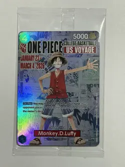 One Piece P-055 Monkey D Luffy US Voyage College Basketball Promo Gonzaga Sealed - Image 1
