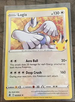 Pokemon Holo Rare Lugia 022/025 Celebrations 25th Pokemon Card NM-MT! - Image 3
