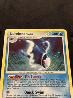 Pokemon Card Lumineon Lv.38 Holo Rare 2008 Set 4/100 - Image 4