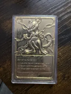 1999 Pokemon 23K Gold Plated Mewtwo Trading Card Burger King Limited Edition - Image 2