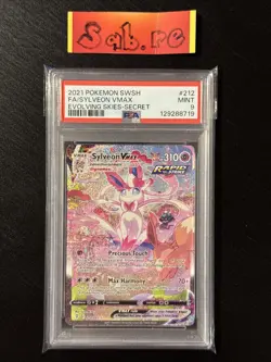 PSA 9 Sylveon VMAX Alt Art SWSH Evolving Skies 212/203 Pokemon Card - Image 1