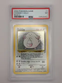 Pokemon Card Chansey 3/130 Base 2 Set Holo PSA 7 2000 - Image 1