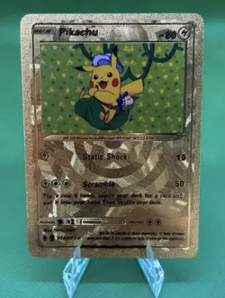 Pokemon Pikachu Static Shock 80HP Gold Foil Fan Art Card 074/073 - Image 1