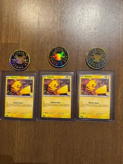 Pokemon TCG Pikachu 051/162 Pokemon Day 2026 (with Coin) - Image 1