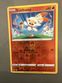 Scorbunny 030/202 Sword & Shield Base Set 2020 Reverse Holo Pokemon TCG - Image 1
