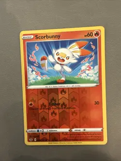 Scorbunny 030/202 Sword & Shield Base Set 2020 Reverse Holo Pokemon TCG - Image 2