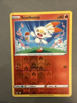 Scorbunny 030/202 Sword & Shield Base Set 2020 Reverse Holo Pokemon TCG - Image 3