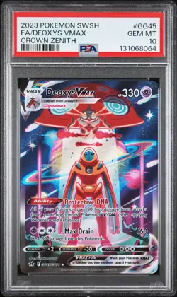 2023 POKEMON SWORD & SHIELD CROWN ZENITH #GG45 FULL ART/DEOXYS VMAX PSA 10 - Image 1